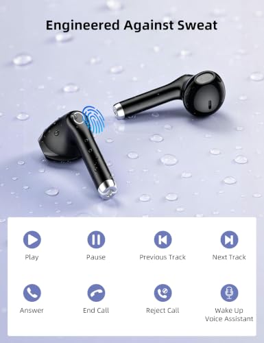 ACAGET Bluetooth Headphones True Wireless Earbuds for Laptop Smartphone TV - color: Black