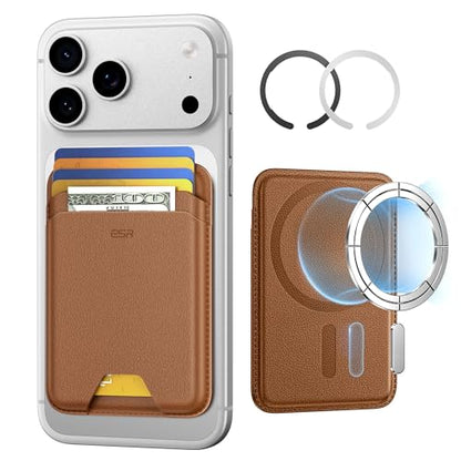 ESR for MagSafe Wallet, 5 Card Holder for Phone Case, RFID Blocking - color: Brown