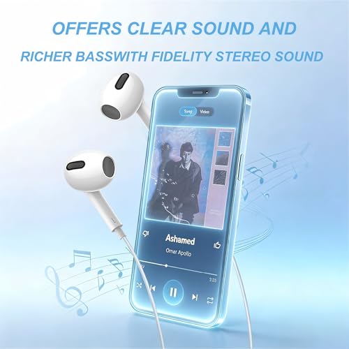 2 Pack USB C Wired Headphones for iPhone 17/16/15 Pro Max Earbuds