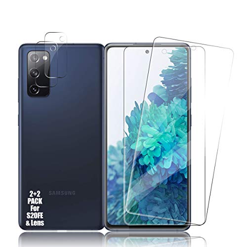 BIGFACE Galaxy S20 FE Tempered Glass Screen Protector + Camera Lens Protectors, 2 Pack, Anti-Bubble 3D Curved Accuracy Film - size: Galaxy s20 FE(6.5")