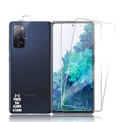 BIGFACE Galaxy S20 FE Tempered Glass Screen Protector + Camera Lens Protectors, 2 Pack, Anti-Bubble 3D Curved Accuracy Film - size: Galaxy s20 FE(6.5")