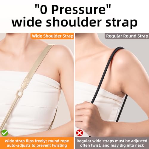 Phone Lanyard Crossbody & Neck, Adjustable Wide Strap with Anti-Loss Lock for iPhone Samsung - Universal Hands Free - color: Classic Black