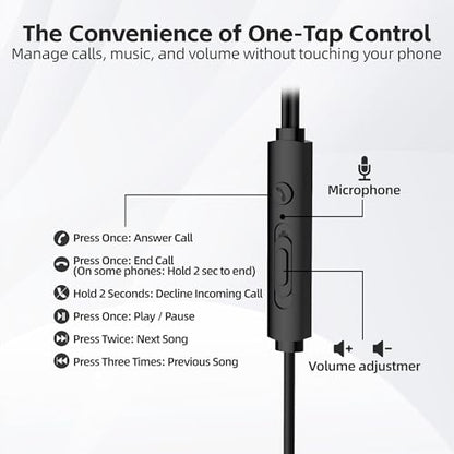 MORMOQUE EP05 Wired Earbuds 5 Pack,3.5 mm Jack Noise Isolating Earphones,in-Ear Headphones with Microphone,HD Bass Audio Ear Buds,for Small Ears canals Women,Teens Boys Girls and Adult (Black) - size: 5 Pack