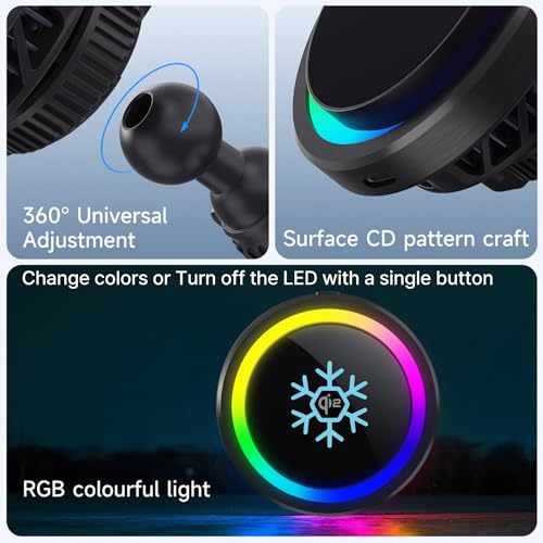 Qi2 15W Magnetic Vent Mount Car Charger, Powerful Peltier Cooling - color: Harp Seal