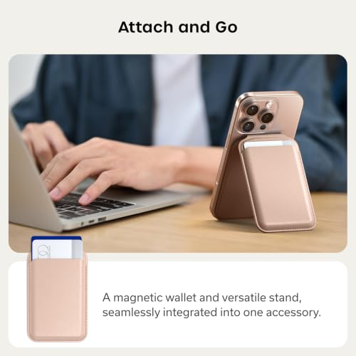 Satechi MagSafe Wallet Stand, Card Holder, NFC Pass-Through - color: Desert Rose