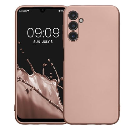 kwmobile Case Compatible with Samsung Galaxy A14 5G Case -Soft TPU Back Phone Cover - with Metallic Look - Metallic Rose Gold - color: metallic rose gold, size: Galaxy A14 5G