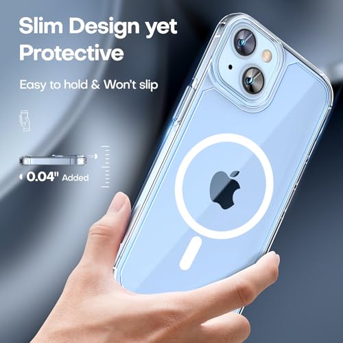 TAURI for iPhone 14 Case, Compatible with MagSafe, Clear | Compatible with MagSafe, Military Standard Protection, [Anti-Yellowing] Shockproof Magnetic Mobile Phone Case - color: A-Magnetic Clear