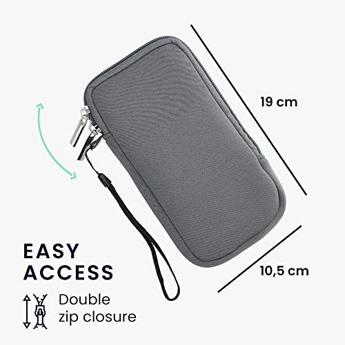 kwmobile Universal Phone Pouch Size XL - 6.7/6.8" - Neoprene Smartphone Pouch with Zip - Water-Repellent Mobile Phone Case - Sleeve in Stone Dust - color: Stone Dust, size: XL - 6.7/6.8"