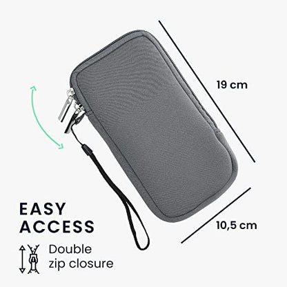 kwmobile Universal Phone Pouch Size XL - 6.7/6.8" - Neoprene Smartphone Pouch with Zip - Water-Repellent Mobile Phone Case - Sleeve in Stone Dust - color: Stone Dust, size: XL - 6.7/6.8"
