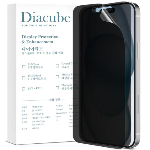 [2 Pack For iPhone 15 Plus, 2 Pack 6H Privacy Screen Protector, Anti-Spy PET Film,Scratch-Resistant,6H Hardness, Case Friendly, Bubble Free Easy Installation with Alignment Applicator - size: iPhone 15 Plus