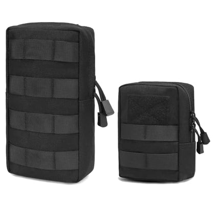 TRIWONDER Tactical Cigarette Pouch Molle Small Military Bag Battery Cigarette Case EDC Utility Card Holder Lighter Slot Mini Cigar Waist Pack - color: 11 Black