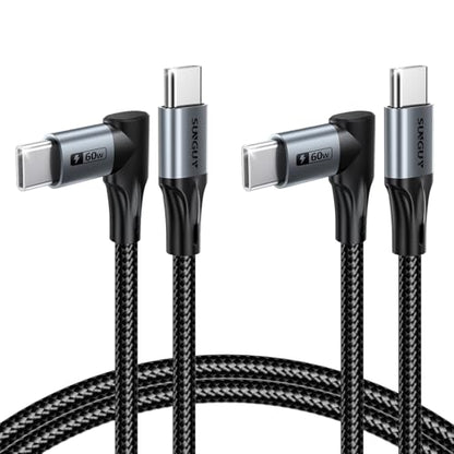 Longer Right Angle USB C Cable 3FT, 60W USB C to USB C for Thick Cases - size: 3FT+3FT
