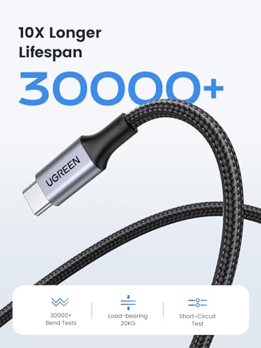 UGREEN 100W USB C to USB C Cable, Fast Charging, 2-Pack, 3.3ft, Black - size: 3.3FT