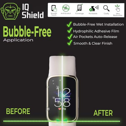 IQShield 6 Pack Screen Protector for Fitbit Luxe, Easy Install, Ultra Thin, Anti-Scratch, Anti-Bubble, Clear TPU Film - size: 0.75 INCH