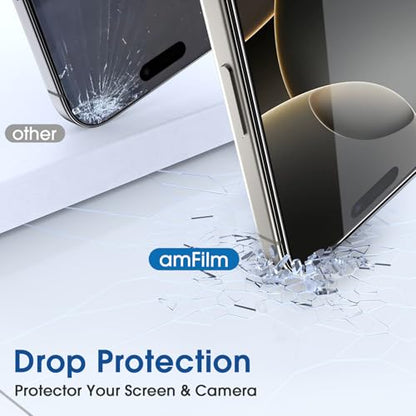 amFilm OneTouch for iPhone 16 Pro Screen Protector 6.3'' Tempered Glass - size: IPH16P-6.3”