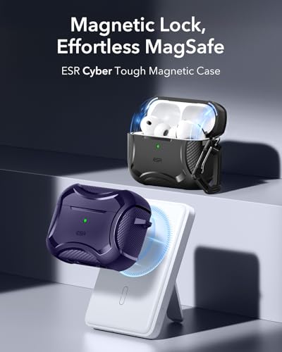 ESR for AirPods Pro 3 Case (2025), Magnetic Lid, Cyber Tough Series, Purple - color: Purple, size: AirPods Pro 3 Case