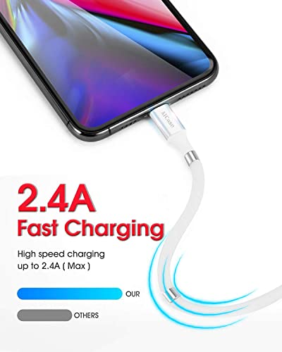 AICase Magnetic Charging Cable,(6.6 FT) Super Organized Charging Magnetic Absorption Nano Data Cable for Phone 14 13 12 11/XS/XS Max/XR/X/8/8 Plus/7/7 Plus/6s/6s Plus/6/6 Plus/SE/5s/5c/5/Pad/Pod - size: 6.6 ft