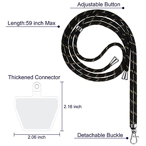 Weewooday 4 Pcs Phone Lanyard Crossbody Phone Strap, Dark Color Series - color: Dark Color Series
