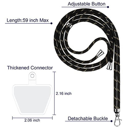 Weewooday 4 Pcs Phone Lanyard Crossbody Phone Strap, Dark Color Series - color: Dark Color Series
