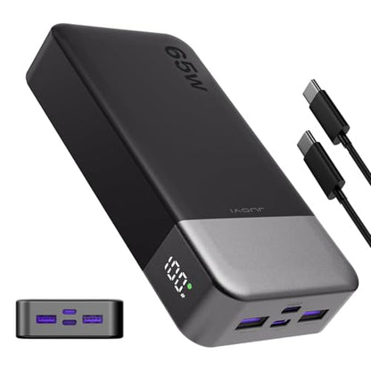 JUOVI 65W Portable Charger for Laptop Power Bank 20000mAh - color: Black
