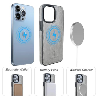 Bocasal for MagSafe Wallet Case Card Holder for iPhone 14 Pro Max Grey - color: Gray for MagSafe