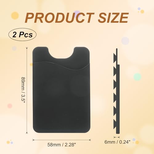 uxcell 2 Pack Suction Phone Card Holder, Silicone Suction Cup Phone Grip Card Holder Mount with Card Slot for Cellphone, Black - color: Black
