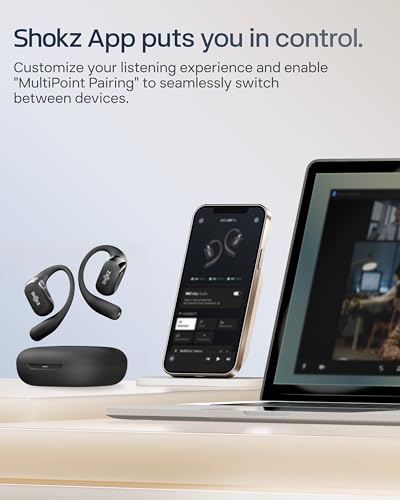 SHOKZ OpenFit 2+ Open-Ear Earbuds, Black, Dolby Audio,Wireless Charging - color: Black, style: Dolby Audio / USB-C&Wireless