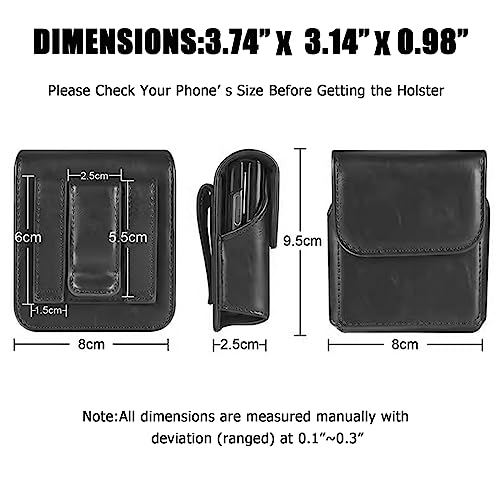 NINKI Galaxy Z Flip 8 Case Holster for Motorola Razr 2026 Holster Cover 2025/2024 / 2023 Razr Plus,Moto Razr 2026 Waist Holder Z Flip 7 6 5 4 3 Bag for Sumsung Z Flip 8 Pouch Carrier Belt Clip,Black - color: Black