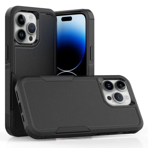 Heavy‑Duty Rugged Anti‑Drop Shockproof Protective Phone Case for iPhone 15 Pro Max, Durable Protective Shell, Black - color: Black, size: iPhone 15 Pro Max