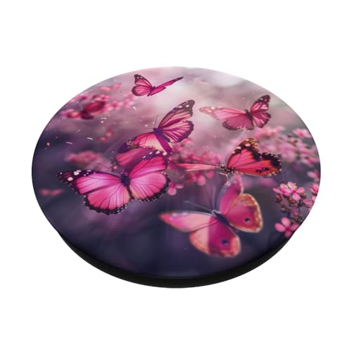 Pink Butterflies PopSockets Standard PopGrip - style: Standard