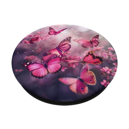 Pink Butterflies PopSockets Standard PopGrip - style: Standard