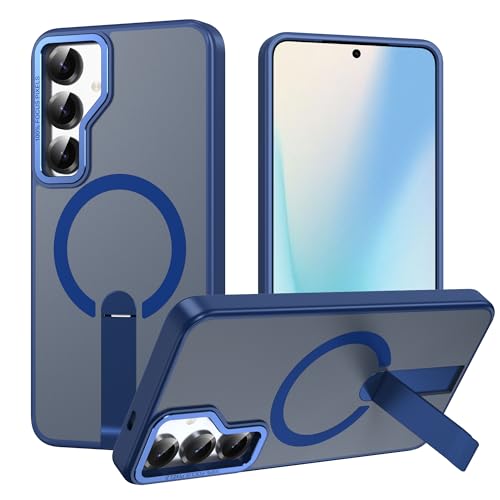 for Samsung 25-Plus Case/Samsung 24-Plus Case with Kickstand: Compatible with MagSafe Funda para Samsung S25 Plus/S24 Plus, Rugged Protection, Slim Fit & Matte Translucent Case, Navy Blue - color: Navy Blue, size: Galaxy S24/S25 Plus 6.7"