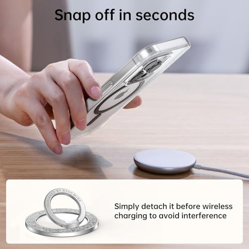 Syncwire Magnetic Phone Grip, Sparkle Ring Holder,Glitter Silver - color: Glitter Silver