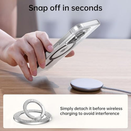 Syncwire Magnetic Phone Grip, Sparkle Ring Holder,Glitter Silver - color: Glitter Silver