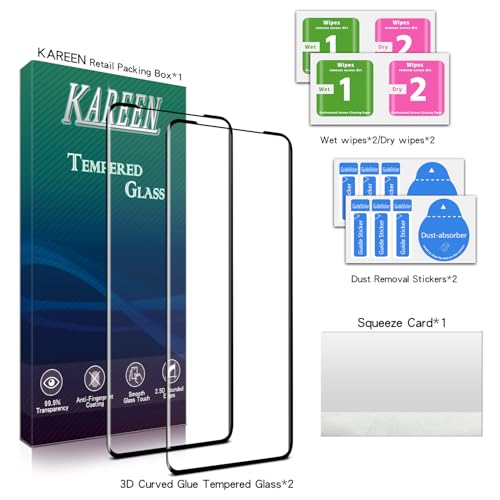 KAREEN 2 Pack Screen Protector for Samsung Galaxy S20 Tempered Glass Film | 3D Curved Full Coverage, Bubble Free, Anti-Scratch, Case Friendly - size: Galaxy S20 6.2-inch