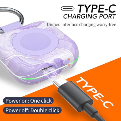 HUOTO Portable Wireless Charger for Apple Watch Magnetic iwatch Charger 1200mah Power Bank Camping Travel Essentials Watch Charger for Series 11/10/9/8/7/6/Se/5/4/3/2/1/Ultra/Ultra 2/Ultra 3 - color: Night Purple