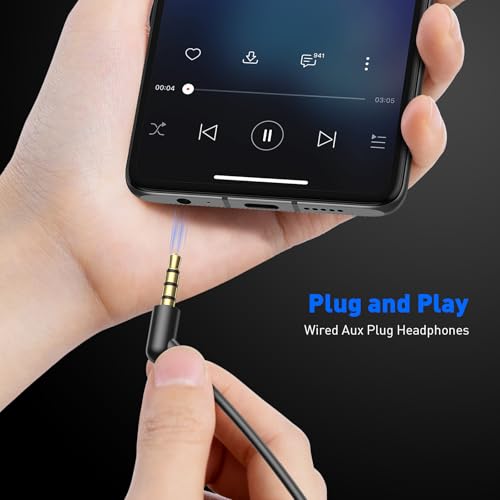 3.5mm Wired Earbuds with Jack Plug in Anti-Drop Over-Ear Hooks Headphones