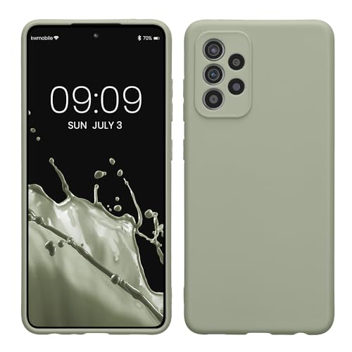kwmobile Case Compatible with Samsung Galaxy A52 / A52 5G / A52s 5G Case - Protective Slim TPU Phone Cover - Soft Matte Finish - Gray Green - color: gray green, size: Galaxy A52 / A52 5G / A52s 5G
