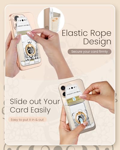 Shorogyt Compatible with Magsafe Wallet with Grip, Love Cat Skull - color: Love Cat Skull