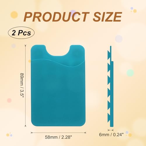 uxcell 2 Pack Suction Phone Card Holder, Silicone Suction Cup Phone Grip Card Holder Mount with Card Slot for Cellphone, Peacock Blue - color: Peacock Blue