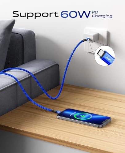 USBC to USBC Cable 6FT, USB C Cable Fast Charging 60W, USB C to C Cable - color: Blue, size: 6FT, style: USB C to USB C