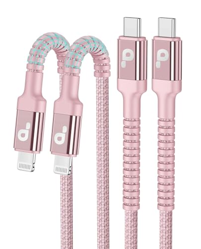 USB C to Lightning Cable 10FT, 2Pack iPhone Charger Fast Charging-Pink - color: Pink, size: 10FT, style: USB C to Lightning