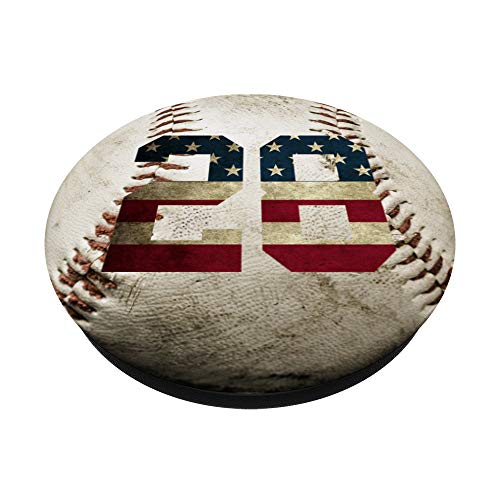 Baseball number 28 with American USA flag phone stand PopSockets PopGrip: Swappable Grip for Phones & Tablets