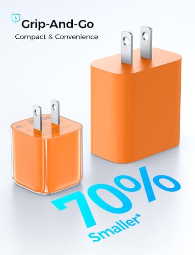 MAGIC JOHN 45W PD USB C Charger, Fast Charging Wall Power Adapte, Orange - color: Orange