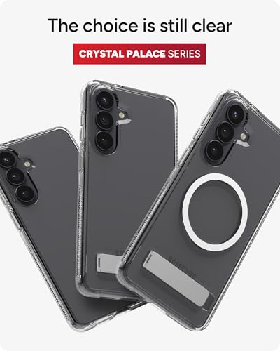 ZAGG Crystal Palace Samsung Galaxy S26 Plus Case with Kickstand - Clear, 13ft Drop Protection, Graphene Reinforced, Crystal Clear Anti-Yellowing Slim Protective Cover - size: Samsung Galaxy S26 Plus, style: Without Snap