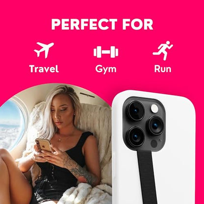 Phone Loops: Non-Elastic Phone Grip, Phone Strap, Phone Holder for Hand - Small, Light and Discreet Phone Loop Cell Phone Holder for Hand - Phone Finger Holder - color: Fabric: Vibes