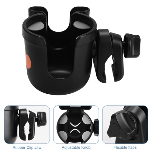 Accmor Wheelchair Cup Holder with Phone Holder, ﻿Universal 360° Rotatable Walker Cup Holder Rollator Scooter Accessory - color: Monkey