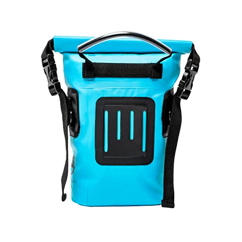 geckobrands Waterproof Phone Tote with 2L Dry Bag and Adjustable Strap – Protect Your Phone and Valuables While on The Go - color: Neon Blue