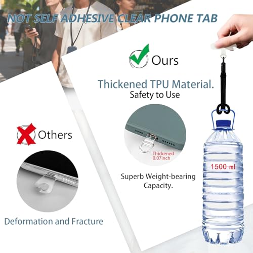 2 Pack Phone Lanyard and Wrist Strap Set, Adjustable Crossbody Neck Strap & Secure Phone Wrist Strap with 4 Pcs Tether Tabs, Adjustable Nylon Cell Phone Strap for iPhone & Samsung, Universal Fit
