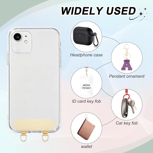 uxcell Double Ear Stainless Steel Clip Phone Lanyard Tab Ultra-Thin Phone - color: Black
